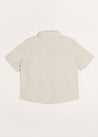 Light Striped Linen Short Sleeve Shirt in Beige (3-10yrs) Shirts  from Pepa London US