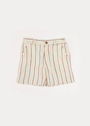 Light Striped Linen Shorts in Beige (4-10yrs) Shorts  from Pepa London US