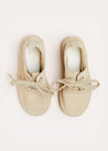 Suede Lace-up Espadrilles in Beige (24-34EU) Shoes  from Pepa London US