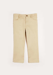 Plain Five Pocket Chino Trousers in Camel (4-10yrs) Trousers from Pepa London US