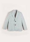 Plain Light Linen Blazer in Blue (4-10yrs) Coats  from Pepa London US