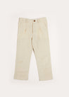 Plain Light Linen Trousers in Beige (4-10yrs) Trousers  from Pepa London US