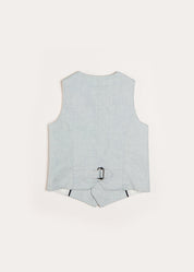 Plain Light Linen Vest in Blue (4-10yrs) Coats  from Pepa London US