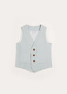 Plain Light Linen Vest in Blue (4-10yrs) Coats  from Pepa London US