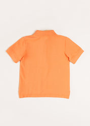 Plain Short Sleeve Polo Top in Tangerine (2-10yrs) TOPS & BODYSUITS from Pepa London US