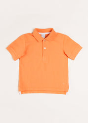 Plain Short Sleeve Polo Top in Tangerine (2-10yrs) TOPS & BODYSUITS from Pepa London US