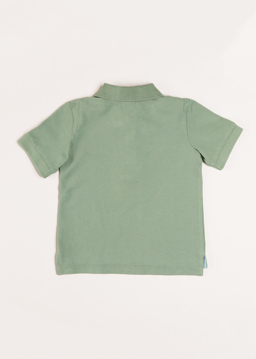 Plain Short Sleeve Polo Top in Green (2-10yrs) TOPS & BODYSUITS from Pepa London
