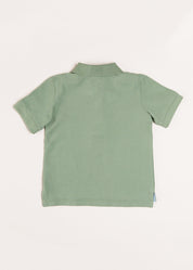 Plain Short Sleeve Polo Top in Green (2-10yrs) TOPS & BODYSUITS from Pepa London