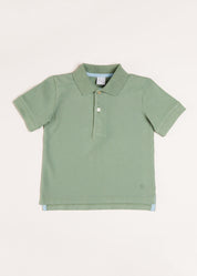 Plain Short Sleeve Polo Top in Green (2-10yrs) Tops & Bodysuits  from Pepa London US