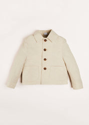 Polo Collar Button Down Jacket in Beige (4-10yrs) Coats  from Pepa London US