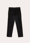 Smart Velvet Trousers In Black (4-10yrs) TROUSERS  from Pepa London US