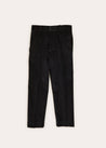 Smart Velvet Trousers In Black (4-10yrs) TROUSERS  from Pepa London US