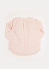 Striped Mao Collar Long Sleeve Shirt in Tangerine (2-10yrs) Shirts  from Pepa London US