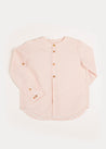 Striped Mao Collar Long Sleeve Shirt in Tangerine (2-10yrs) Shirts  from Pepa London US