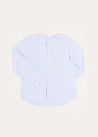 Striped Mao Collar Long Sleeve Shirt in Blue (4-10yrs) Shirts  from Pepa London US