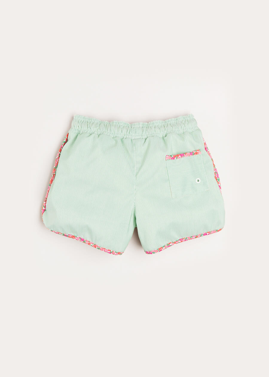 Striped Swim Shorts in Green (2-8yrs) Swimwear  from Pepa London US