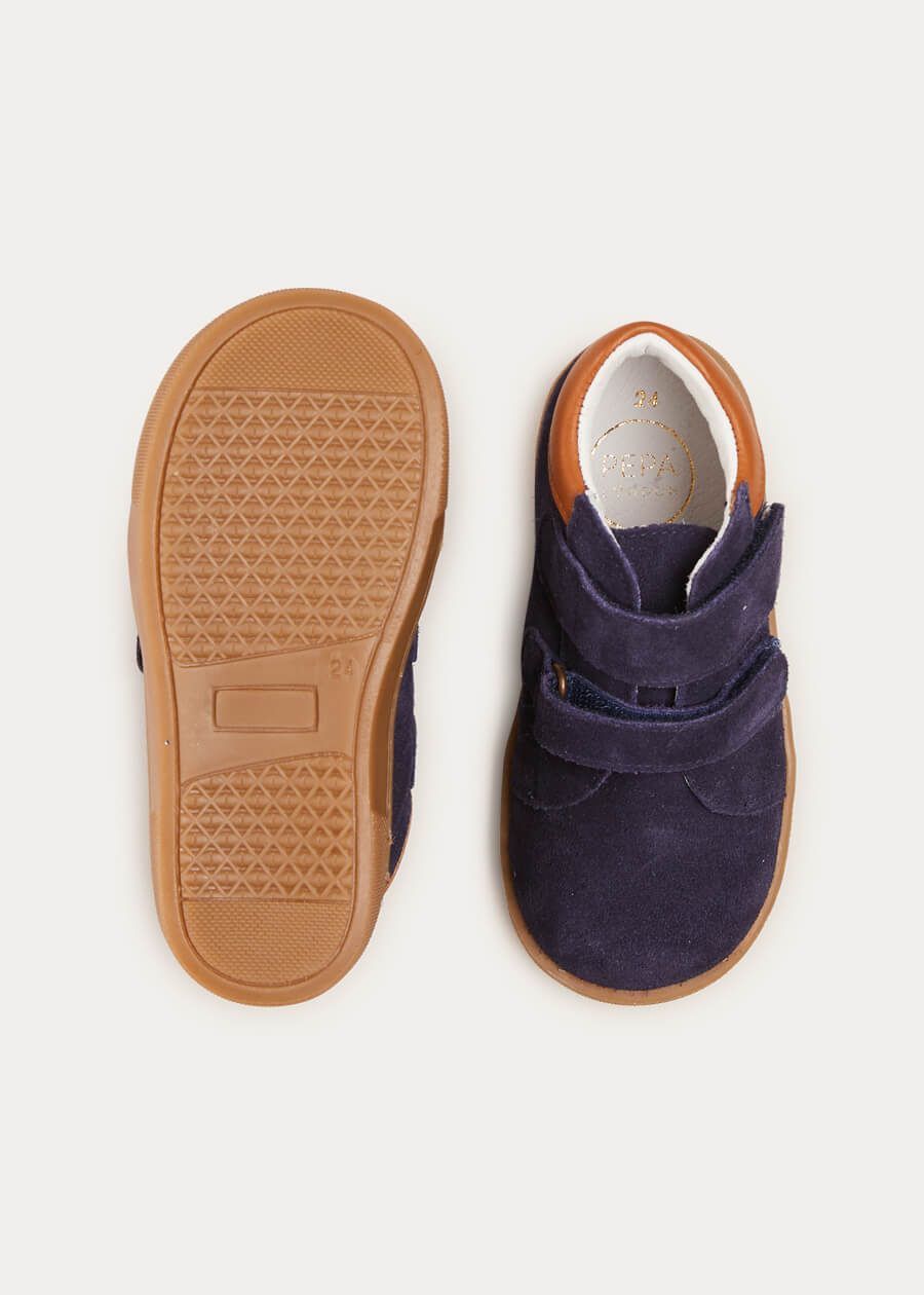 Suede Sneakers in Navy (24-30EU) SHOES  from Pepa London