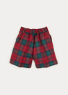 Tailored Tartan Shorts In Red (4-10yrs) SHORTS  from Pepa London US