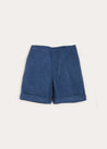 Wool Plain Shorts With Turn Ups In Blue (18mths-3yrs) SHORTS  from Pepa London US