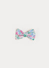 Amelia Floral Print Small Bow Clip in Pink Hair Accessories  from Pepa London US