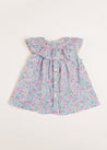 Amelia Floral Print Smock Detail Sleeveless Blouse in Pink (3-10yrs) Blouses  from Pepa London US