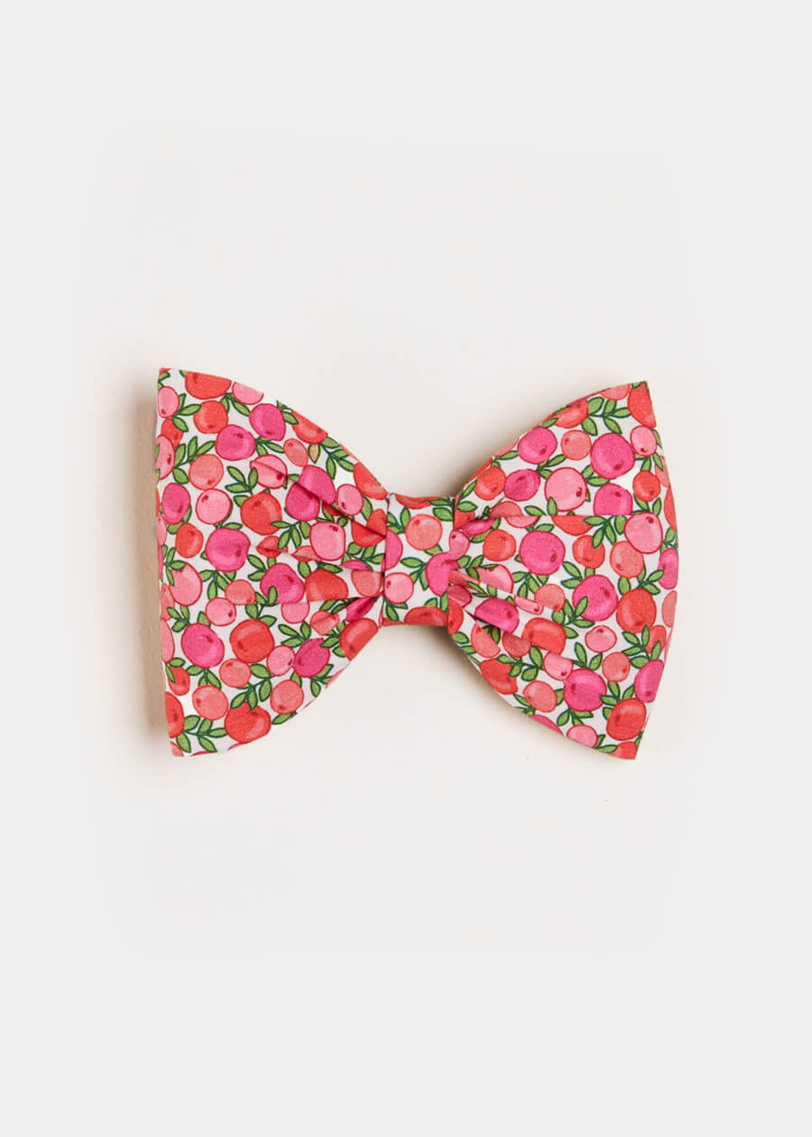Annie Floral Print Medium Bow Clip in Pink Hair Accessories  from Pepa London US
