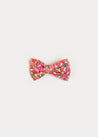 Annie Floral Print Small Bow Clip in Pink Hair Accessories  from Pepa London US