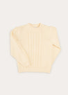 Cable Detail Crew Neck Jumper In Cream (4-10yrs) KNITWEAR  from Pepa London US
