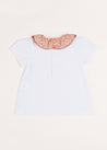 Emma Floral Print Short Sleeve Top in Red (2-10yrs) Tops & Bodysuits  from Pepa London US