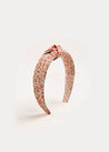 Emma Floral Print Knot Headband in Red Hair Accessories  from Pepa London US