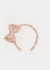 Eloise Floral Medium Bow Headband in Pink Hair Accessories  from Pepa London US