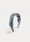 Daphne Floral Print Scrunchie Headband in Blue Hair Accessories  from Pepa London US