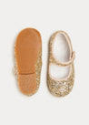 Glittery Mary Jane Shoes in Gold (24-34EU) SHOES  from Pepa London US