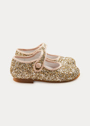 Glittery Mary Jane Shoes in Gold (24-37EU) SHOES from Pepa London