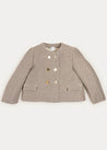 Jaquard Double Breasted Gold Button Jacket In Black (4-10yrs) COATS  from Pepa London US