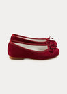 Lace Tie Ballerina Ballerina Shoes In Burgundy (24-34EU) SHOES  from Pepa London US