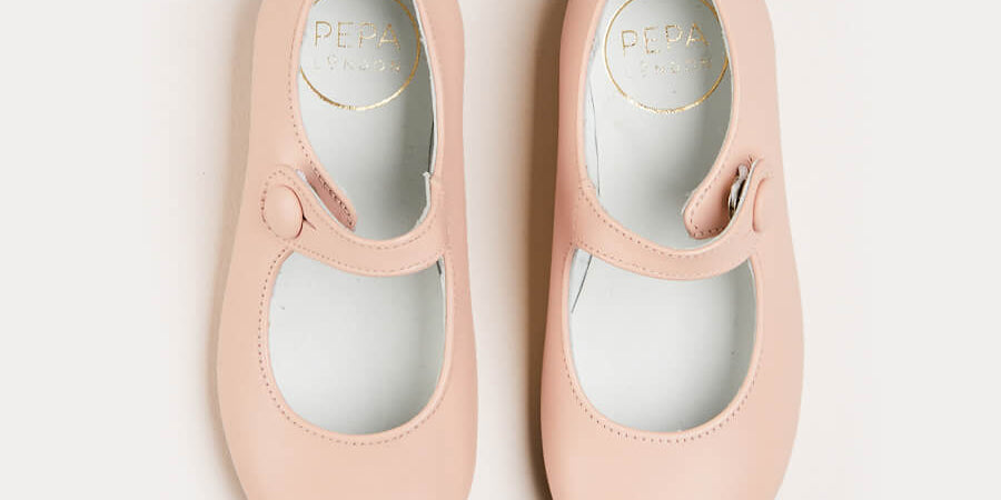 Leather Mary Jane Shoes in Pink (24-34EU) Shoes from Pepa London US