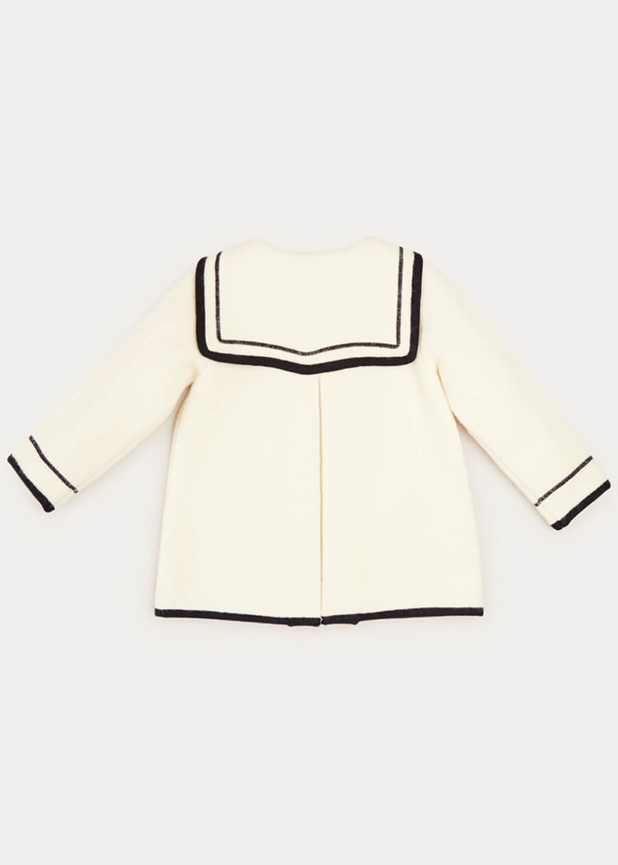 Mariner Collar Pocket Detail Jacket In Cream (4-10yrs) COATS from Pepa London US