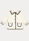 Mariner Collar Pocket Detail Jacket In Cream (4-10yrs) COATS  from Pepa London US