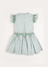 Matilda Floral Print Hand Smocked Sleeveless Dress in Blue (4-10yrs) Dresses  from Pepa London US