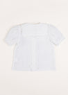 Broderie Anglaise Statement Collar Short Sleeve Blouse in White (4-10yrs) Blouses  from Pepa London US