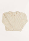 Openwork Frill Collar Cardigan in Gold (2-10yrs) Knitwear  from Pepa London US