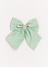 Plain Long Bow Clip in Green Hair Accessories  from Pepa London US