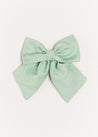Plain Long Bow Clip in Green Hair Accessories  from Pepa London US