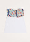 Poppy Floral Print Bib Collar Sleeveless Top in Red (2-10yrs) Tops & Bodysuits from Pepa London US