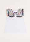 Poppy Floral Print Bib Collar Sleeveless Top in Red (2-10yrs) Tops & Bodysuits  from Pepa London US
