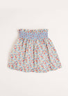 Poppy Floral Print Skirt With Smocked Waistband (3-10yrs) Skirts from Pepa London US