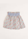 Poppy Floral Print Skirt With Smocked Waistband (3-10yrs) Skirts  from Pepa London US