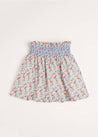 Poppy Floral Print Skirt With Smocked Waistband (3-10yrs) Skirts from Pepa London US