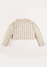 Striped Linen Cropped Jacket in Beige (4-10yrs) Coats  from Pepa London US